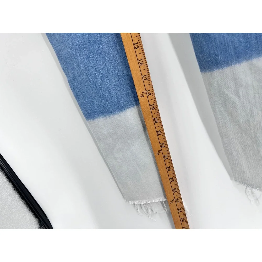 FRAME‎ Le Skinny de Jeanne Crop Jeans Finchley Dip Dye Raw Hem Size 29